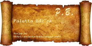 Paletta Bánk névjegykártya